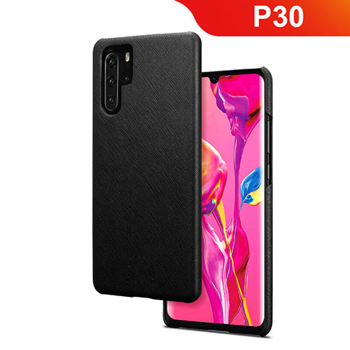 Hard Rigid Plastic Matte Finish Twill Snap On Case for Huawei P30 Pro Black