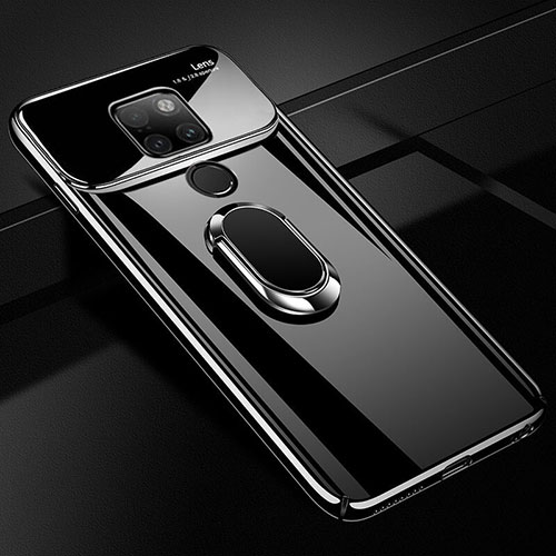 Hard Rigid Plastic Mirror Cover Case 360 Degrees Magnetic Finger Ring Stand for Huawei Mate 20 Black