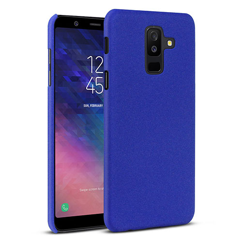 Hard Rigid Plastic Quicksand Cover Case for Samsung Galaxy A6 Plus Blue