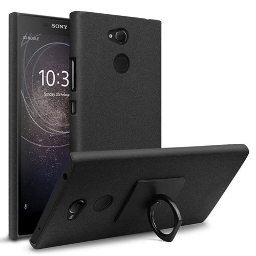 Hard Rigid Plastic Quicksand Cover Case for Sony Xperia L2 Black