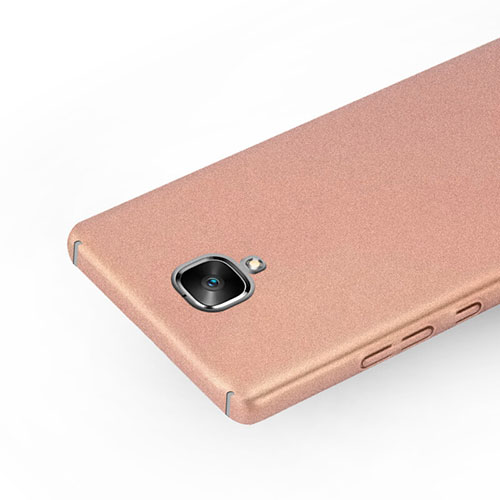 Hard Rigid Plastic Quicksand Cover for OnePlus 3 Rose Gold