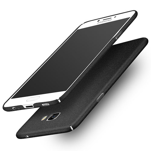 Hard Rigid Plastic Quicksand Cover for Samsung Galaxy C7 Pro C7010 Black