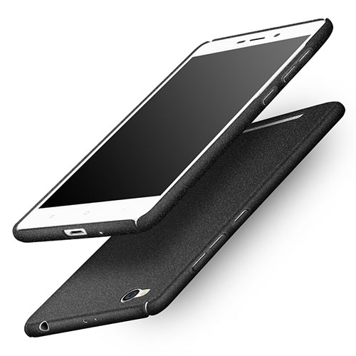 Hard Rigid Plastic Quicksand Cover for Xiaomi Redmi 3 Black