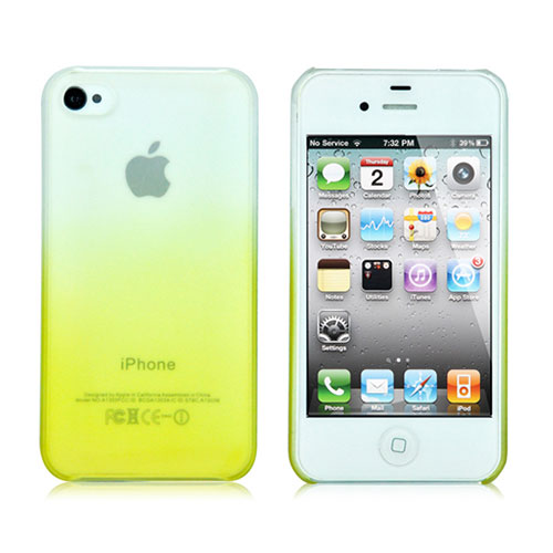 Hard Rigid Transparent Gradient Cover for Apple iPhone 4 Yellow