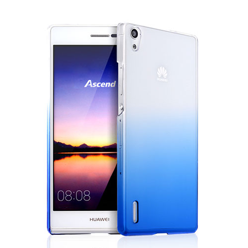 Hard Rigid Transparent Gradient Cover for Huawei Ascend P7 Blue