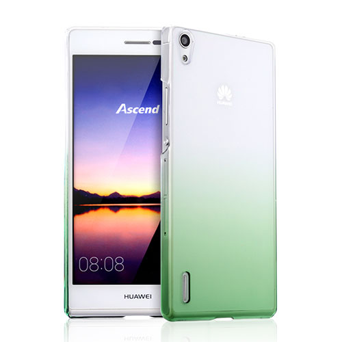 Hard Rigid Transparent Gradient Cover for Huawei Ascend P7 Green