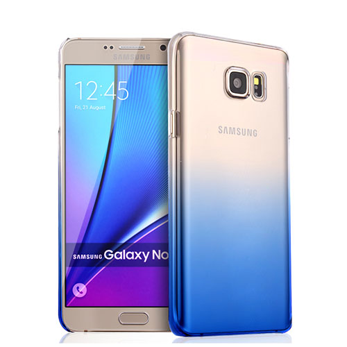 Hard Rigid Transparent Gradient Cover for Samsung Galaxy Note 5 N9200 N920 N920F Blue
