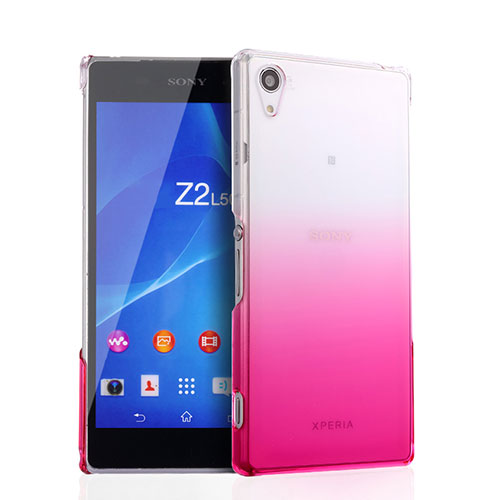 Hard Rigid Transparent Gradient Cover for Sony Xperia Z2 Pink