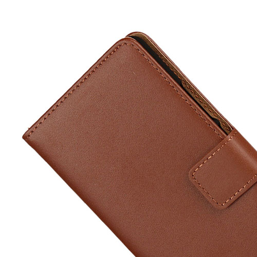 Leather Case Flip Cover for Huawei G9 Lite Brown