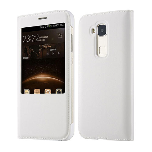 Leather Case Flip Cover for Huawei GX8 White