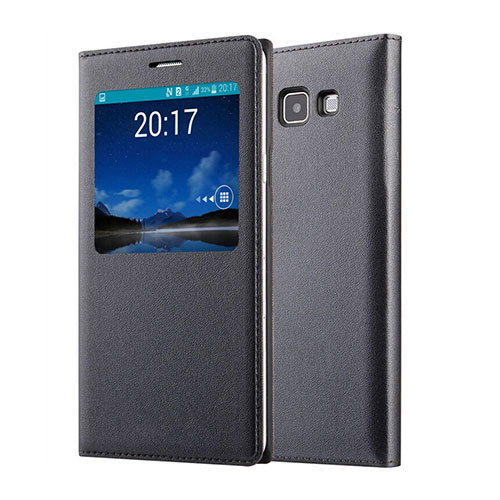 Leather Case Flip Cover for Samsung Galaxy A7 SM-A700 Black