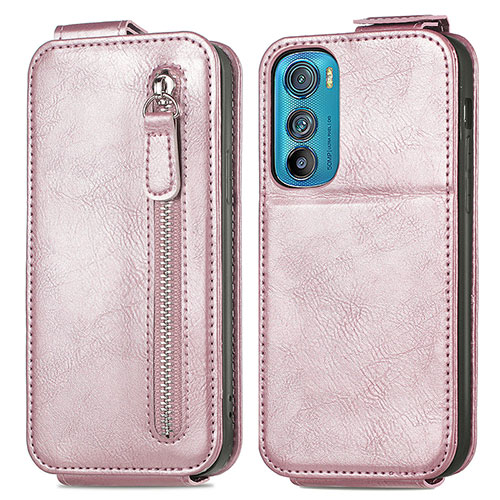 Leather Case Flip Cover Vertical for Motorola Moto Edge 30 5G Rose Gold