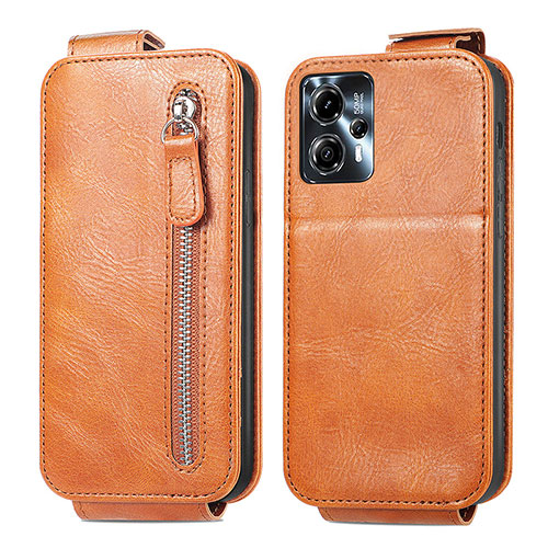 Leather Case Flip Cover Vertical for Motorola Moto G23 Brown