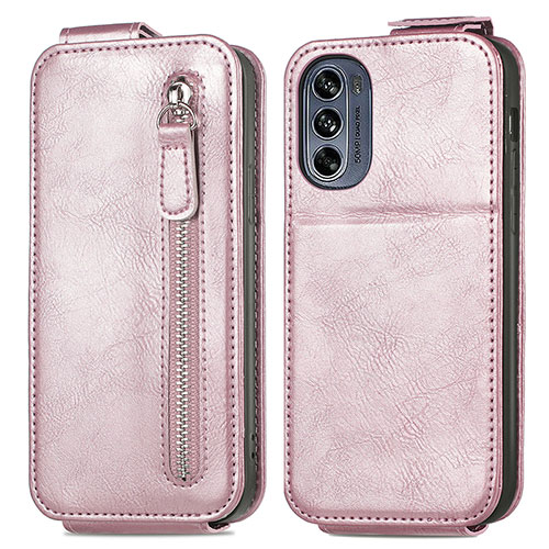 Leather Case Flip Cover Vertical for Motorola Moto G62 5G Rose Gold