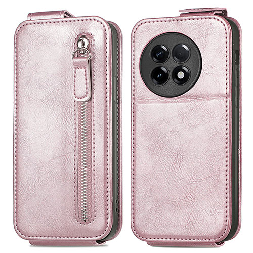 Leather Case Flip Cover Vertical for OnePlus Ace 2 Pro 5G Rose Gold