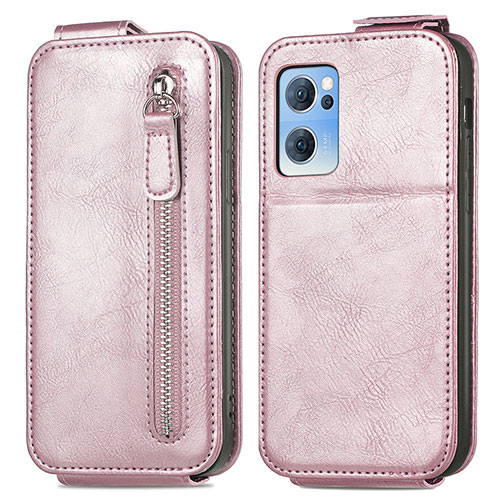 Leather Case Flip Cover Vertical for Oppo Find X5 Lite 5G Rose Gold