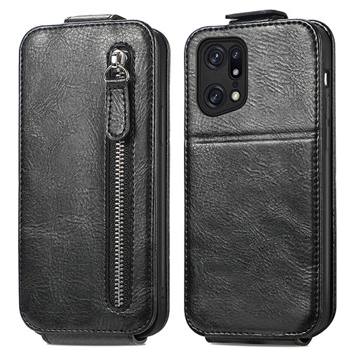 Leather Case Flip Cover Vertical for Oppo Find X5 Pro 5G Black