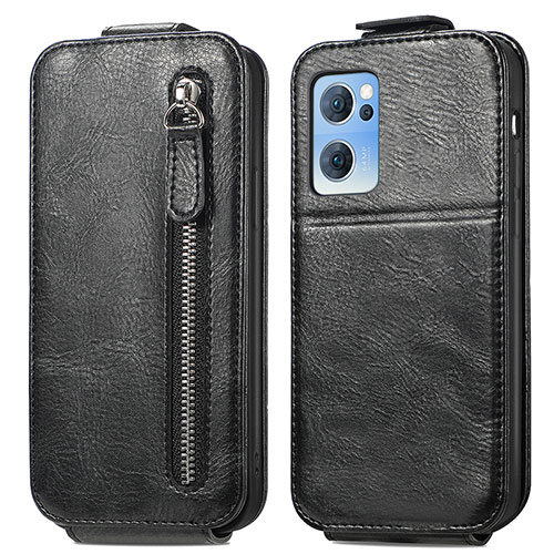 Leather Case Flip Cover Vertical for Oppo Reno7 5G Black