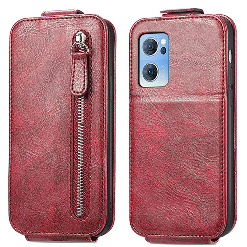 Leather Case Flip Cover Vertical for Oppo Reno7 5G Red
