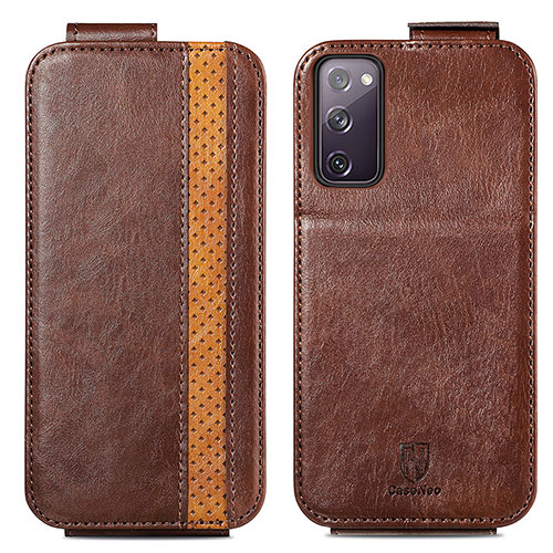Leather Case Flip Cover Vertical for Samsung Galaxy S20 FE (2022) 5G Brown