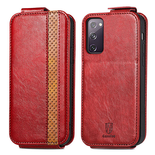 Leather Case Flip Cover Vertical for Samsung Galaxy S20 Lite 5G Red