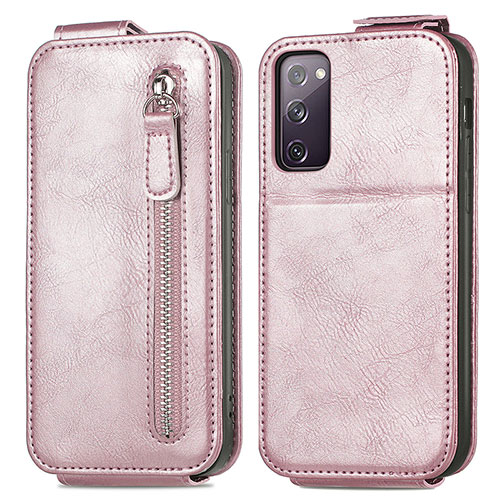 Leather Case Flip Cover Vertical S01D for Samsung Galaxy S20 FE (2022) 5G Rose Gold