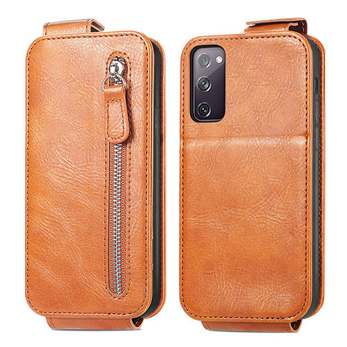 Leather Case Flip Cover Vertical S01D for Samsung Galaxy S20 Lite 5G Brown