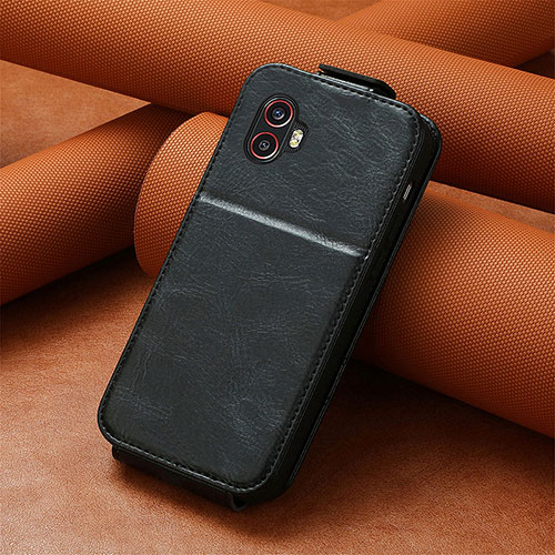 Leather Case Flip Cover Vertical S01D for Samsung Galaxy XCover 6 Pro 5G Black