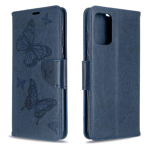 Leather Case Stands Butterfly Flip Cover Holder B01F for Samsung Galaxy S20 5G Blue