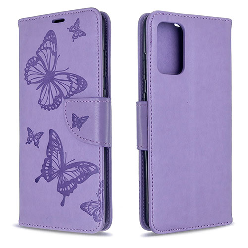 Leather Case Stands Butterfly Flip Cover Holder B01F for Samsung Galaxy S20 5G Clove Purple