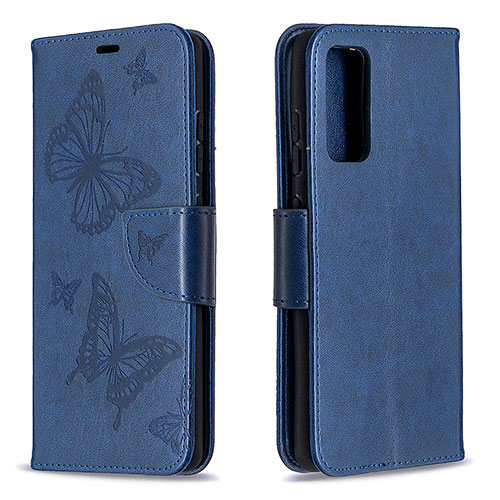 Leather Case Stands Butterfly Flip Cover Holder B01F for Samsung Galaxy S20 FE (2022) 5G Blue