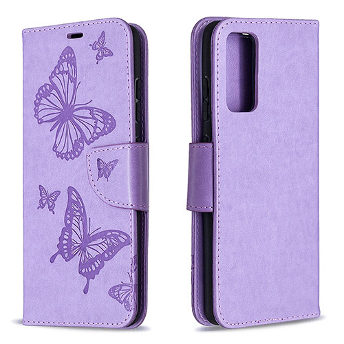 Leather Case Stands Butterfly Flip Cover Holder B01F for Samsung Galaxy S20 FE 5G Clove Purple