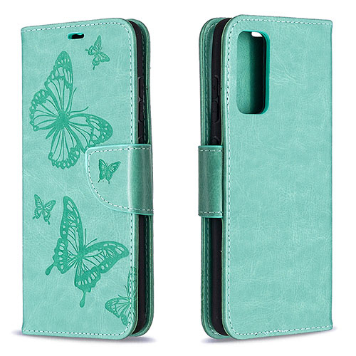 Leather Case Stands Butterfly Flip Cover Holder B01F for Samsung Galaxy S20 Lite 5G Green