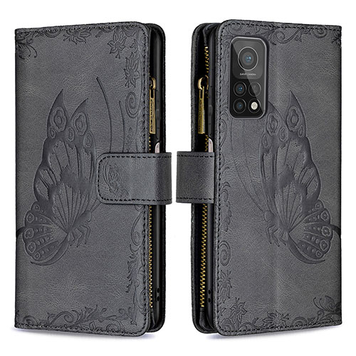 Leather Case Stands Butterfly Flip Cover Holder B03F for Xiaomi Redmi K30S 5G Black