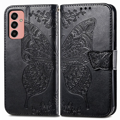 Leather Case Stands Butterfly Flip Cover Holder for Samsung Galaxy F13 4G Black