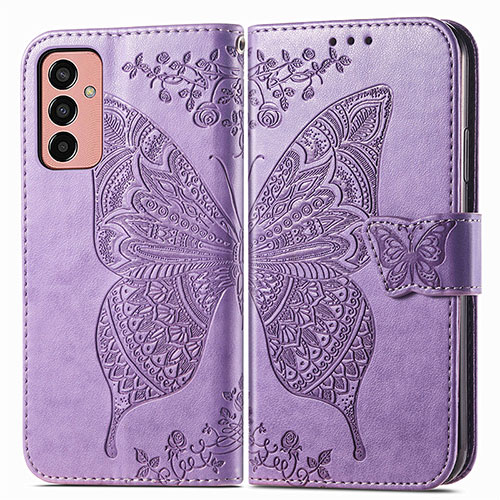 Leather Case Stands Butterfly Flip Cover Holder for Samsung Galaxy F13 4G Clove Purple