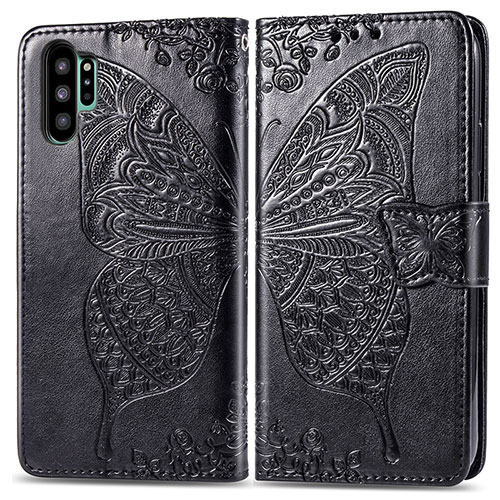 Leather Case Stands Butterfly Flip Cover Holder for Samsung Galaxy Note 10 Plus 5G Black