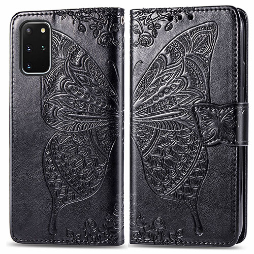 Leather Case Stands Butterfly Flip Cover Holder for Samsung Galaxy S20 Plus 5G Black