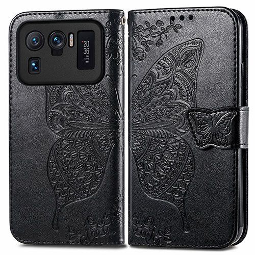 Leather Case Stands Butterfly Flip Cover Holder for Xiaomi Mi 11 Ultra 5G Black
