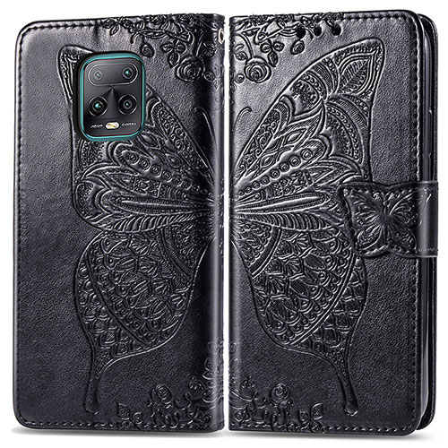 Leather Case Stands Butterfly Flip Cover Holder for Xiaomi Redmi 10X 5G Black