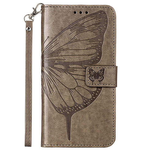 Leather Case Stands Butterfly Flip Cover Holder YB2 for Xiaomi Mi 13 Lite 5G Gray