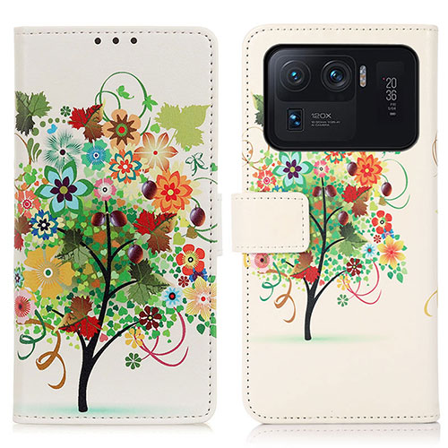 Leather Case Stands Fashionable Pattern Flip Cover D02Y Holder for Xiaomi Mi 11 Ultra 5G Colorful
