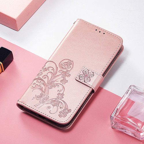 Leather Case Stands Fashionable Pattern Flip Cover H04 Holder for Apple iPhone 13 Mini Rose Gold