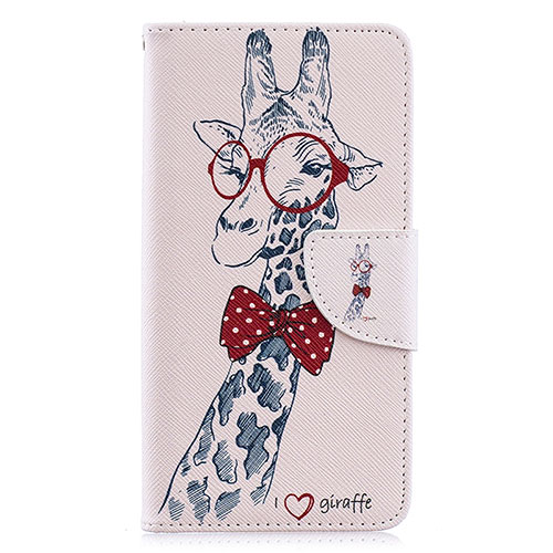 Leather Case Stands Fashionable Pattern Flip Cover Holder B01F for Samsung Galaxy A40 Pink