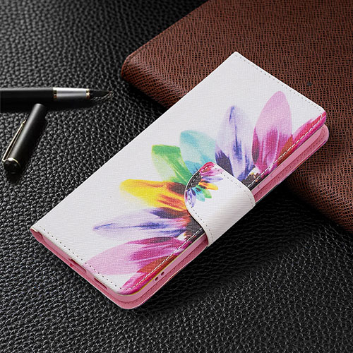 Leather Case Stands Fashionable Pattern Flip Cover Holder B01F for Samsung Galaxy S21 5G Colorful