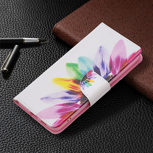 Leather Case Stands Fashionable Pattern Flip Cover Holder B01F for Samsung Galaxy S22 5G Colorful