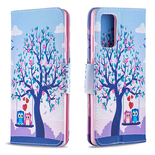 Leather Case Stands Fashionable Pattern Flip Cover Holder B03F for Samsung Galaxy Note 20 5G Clove Purple