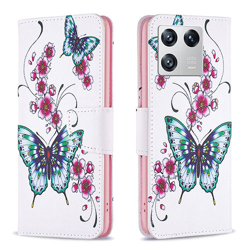 Leather Case Stands Fashionable Pattern Flip Cover Holder B03F for Xiaomi Mi 13 5G Colorful