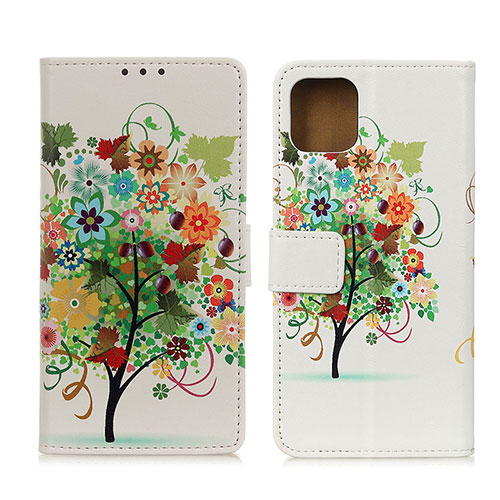 Leather Case Stands Fashionable Pattern Flip Cover Holder D02Y for Motorola Moto G100 5G Colorful