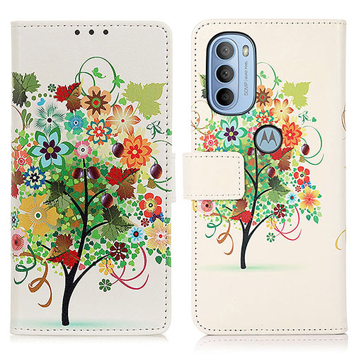 Leather Case Stands Fashionable Pattern Flip Cover Holder D02Y for Motorola Moto G41 Colorful
